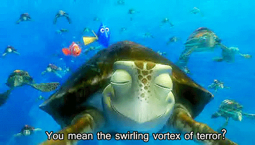 Finding Nemo entering the vortex scene.